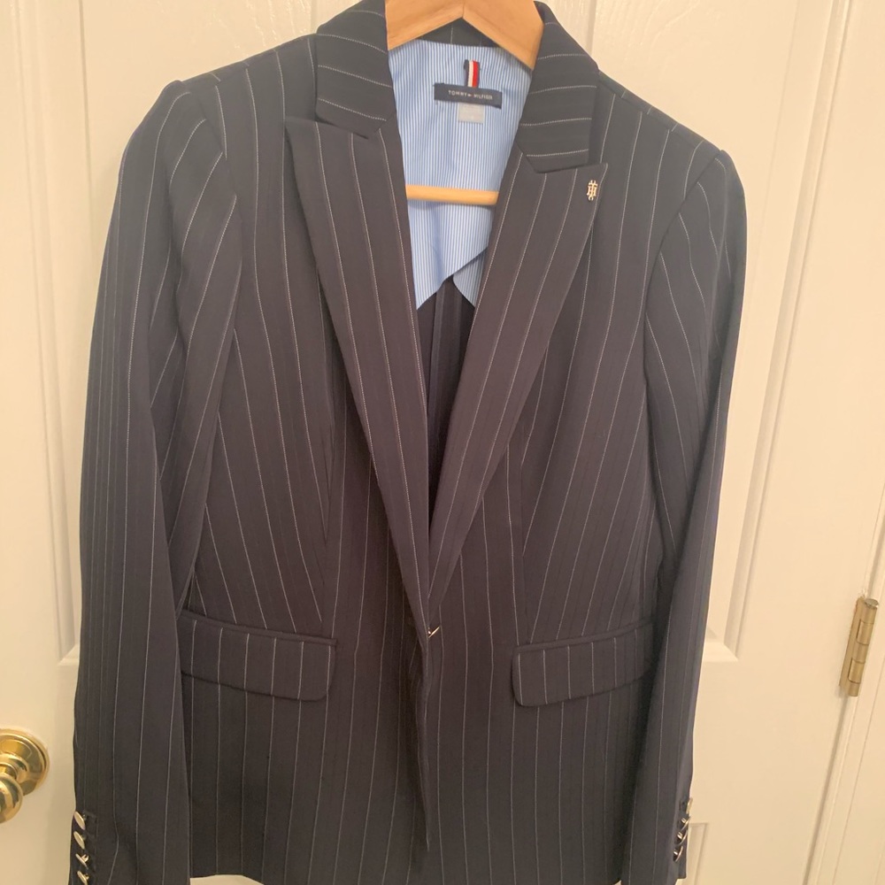Tommy Hilfiger jacket, size 2, dark blue with stripes